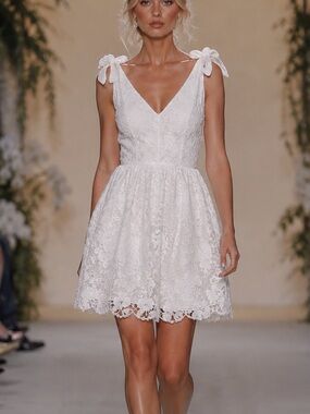 Layered with Love White Floral Lace Fit & Flare Dress Size L NWT